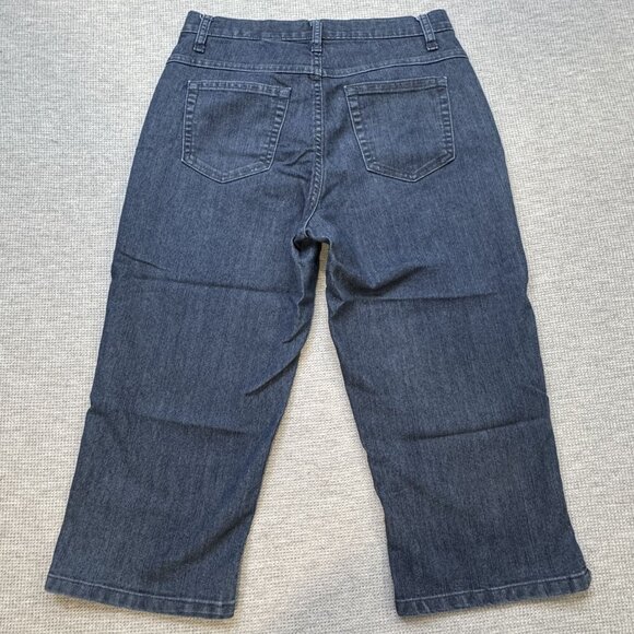 Riders By Lee Womens Blue Denim Capri Jeans Size 8 Medium Pockets Cotton Blend - Picture 2 of 13